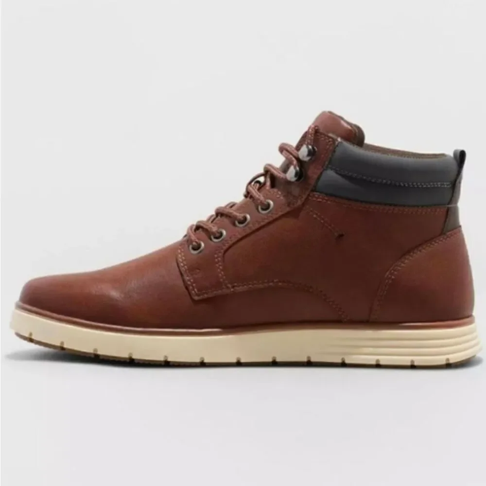 NEW! Men's Goodfellow Maxwell Brown High Top Lace-Up Sneaker Boots
